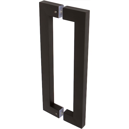 Delaney Hardware 17 in. Black Barn Door Hardware Single Sided Square Pull Handle BD0604